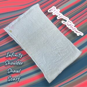 BETSEY Johnson Gold Metallic and Off white Infinity Wrap Scarf